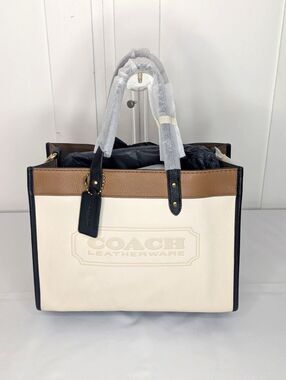 Coach Field tote 30, Colorblock with coach badge, Chalk Multi, NWT $495 Retail